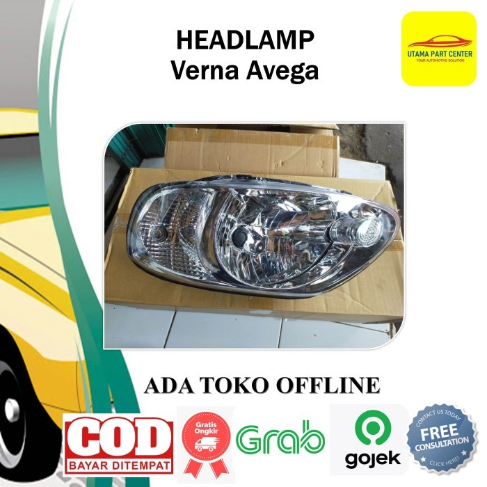 Headlamp Lampu Besar Depan Mobil Hyundai Accent Verna Avega