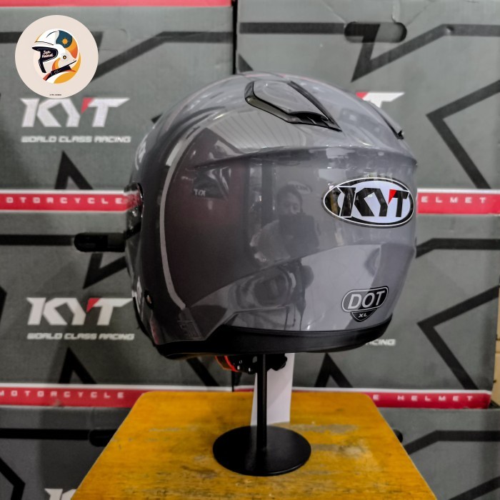 Helm Half Face KYT Kyoto Solid Gorilla Grey Gray Abu Gloss