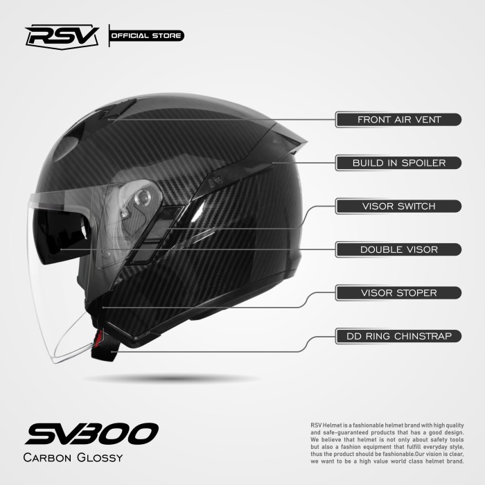 Helm Rsv SV300 Carbon Glossy