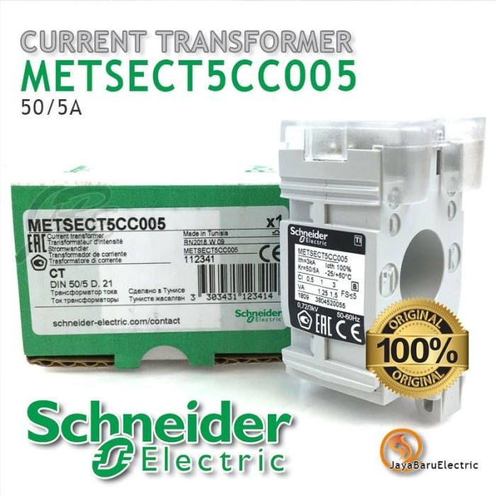 Current Transformer Ct Schneider 50A 50/5A Metsect5Cc005