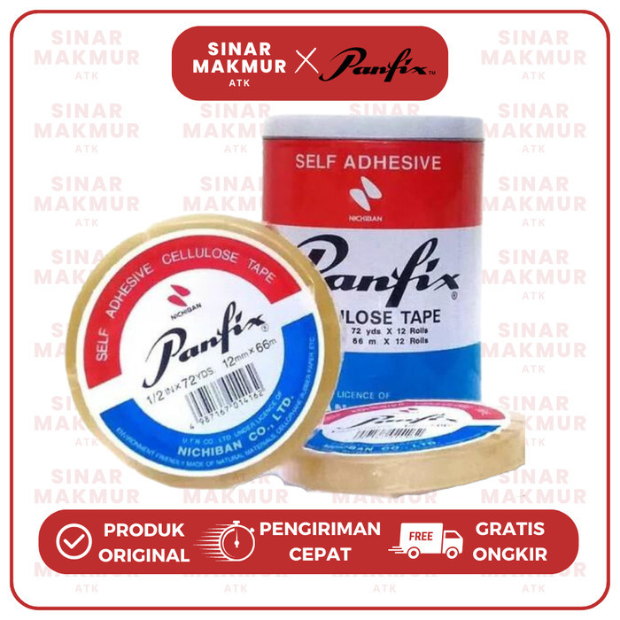 

Viral Solatip/Perekat/Isolatip 1/2" X 72 Yard Cellulose Tape Panfix (Klg) Cod