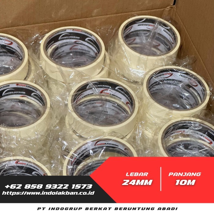

Diskon Per Dus - Indolakban Lakban Kertas Masking Tape 1 Inch 11 Yard - 10 M Packing Aman