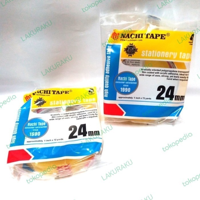 

Viral Isolasi Bening 24Mm X 72 Yards / Isolasi 1 Inch Nachi Tape 1 Pak 6 Pcs Packing Aman