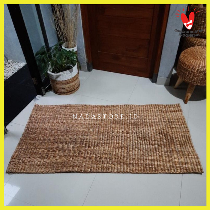 Karpet Kotak Anyaman Eceng Gondok Karpet Lantai Persegi Kotak Tikar