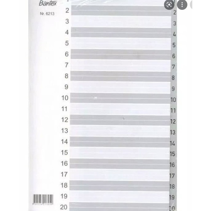 

TERBARU Divider pembatas file Bantex A4 6213 angka 1-20