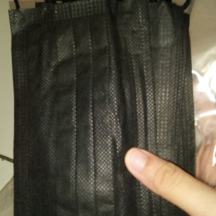 DISPOSABLE MASK BLACK MASKER HITAM KAIN KASA TERMURAH IMPORT