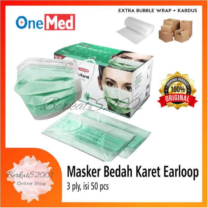 Masker Earloop ONEMED / Masker Earloop Medis 3ply - 50pcs ( EARLOOP )