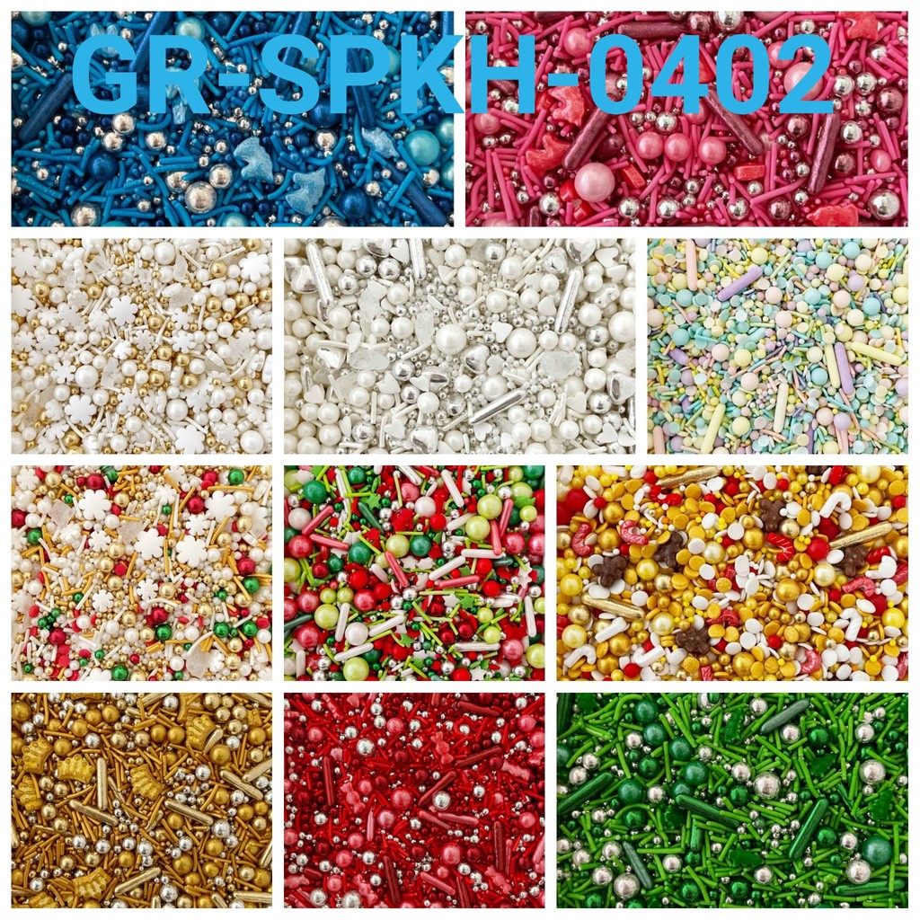 

GR-SPKH-0402 Trimit springkel sprinkles 500gr mutiara pastel ungu pink (sprinkles)