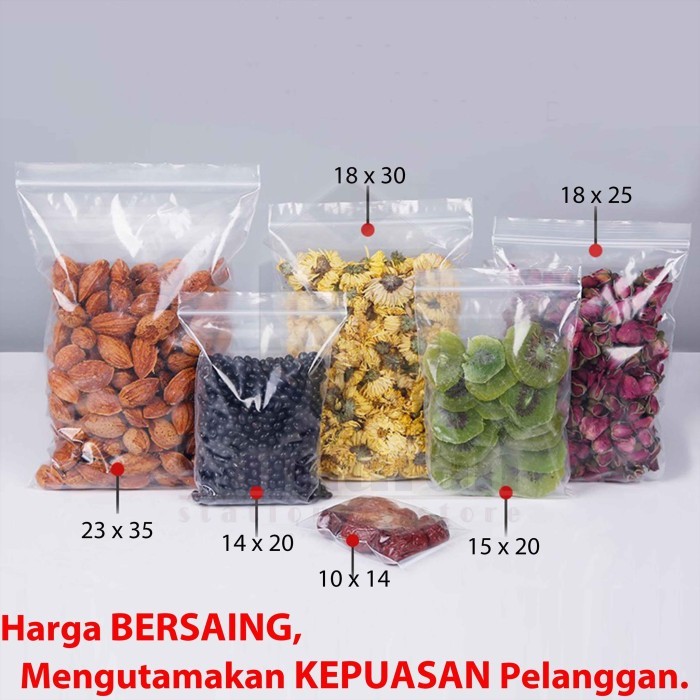 Plastik Klip PP Tebal 30 x 40 x 90 Micron / Zip Lock Transparant PP