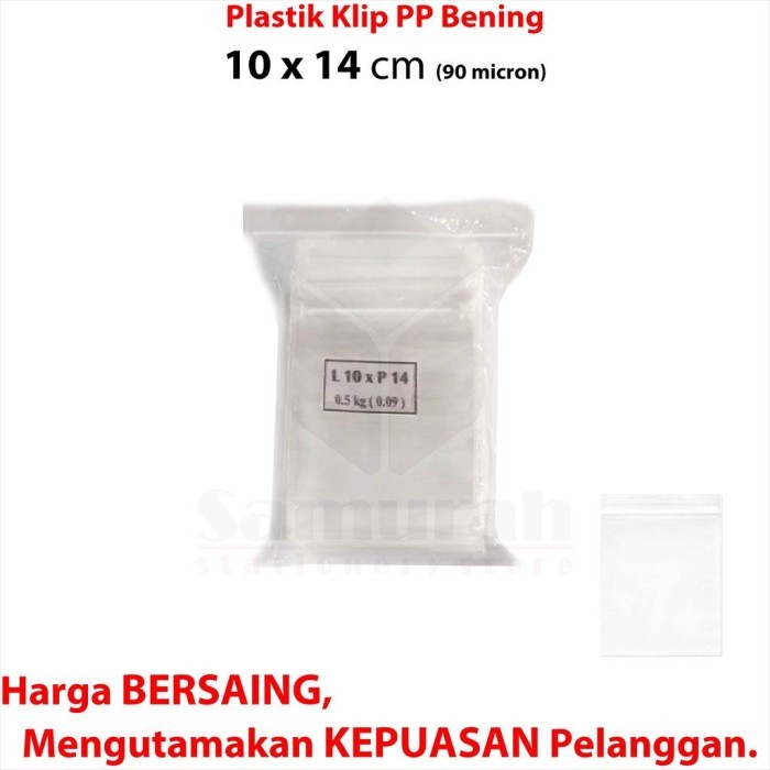 Plastik Klip PP Tebal 10 x 14 x 90 Micron / Zip Lock Transparant 10x14