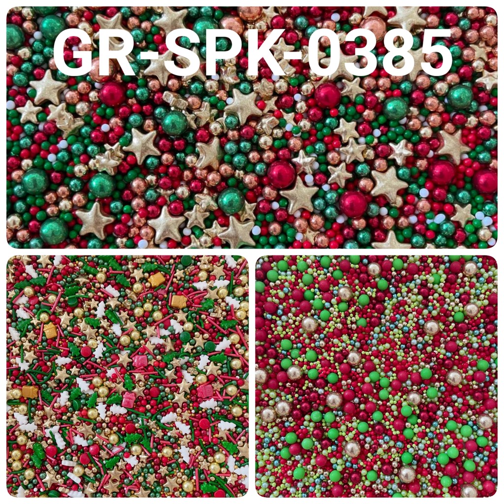 

GR-SPK-0385 Sprinkles sprinkle 1kg natal ceri daun merah hijau (SPRINKLES)