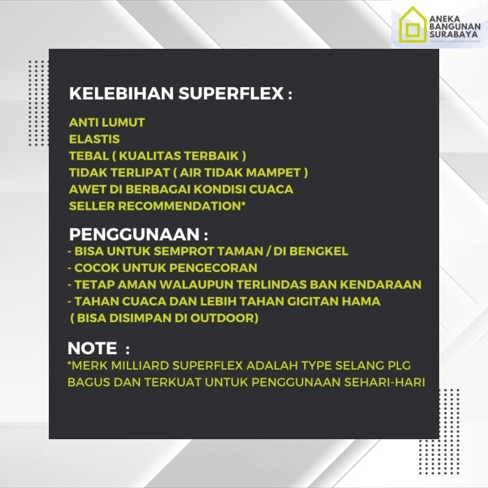 Selang Air 5/8 Milliard Superflex Best Seller