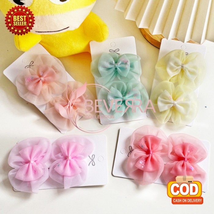 Jepit Rambut Korea Anak Perempuan Pita Jaring Aksesoris Hiasan Rambut