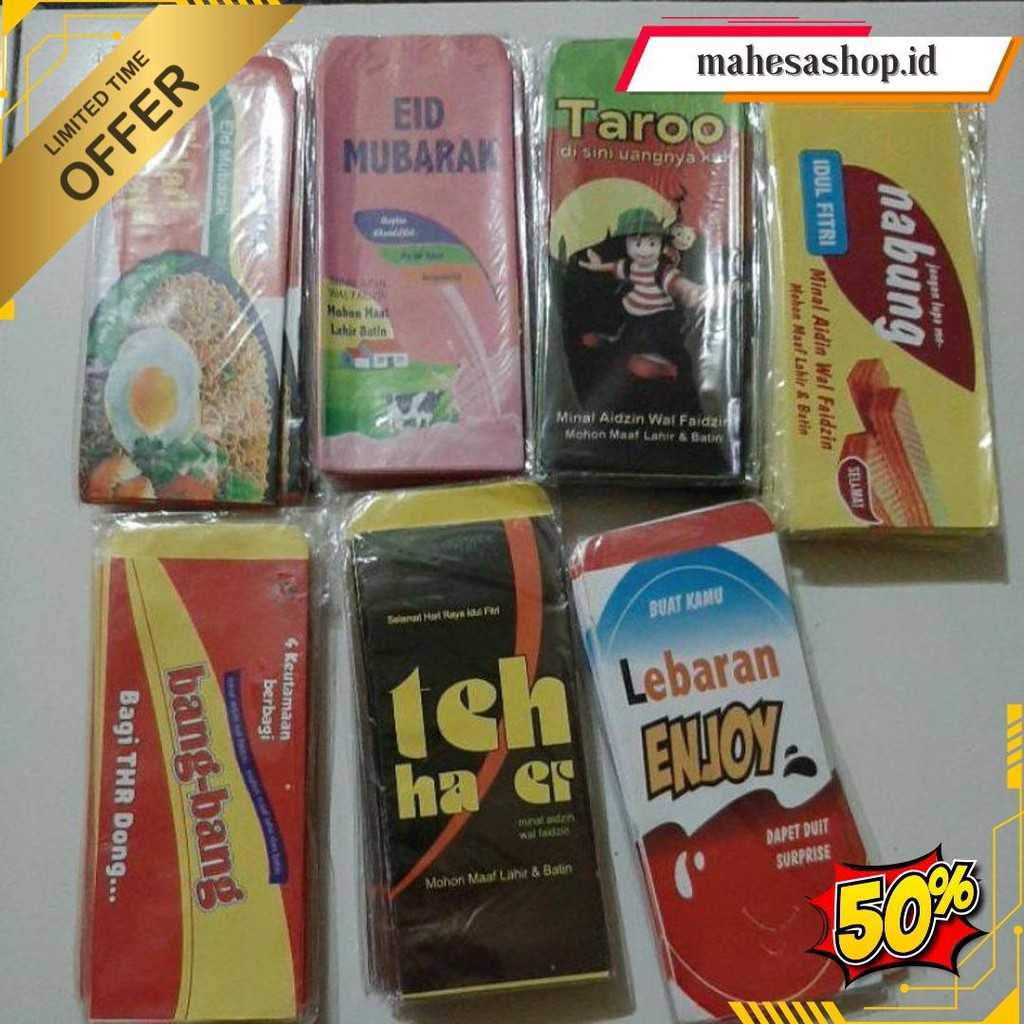 

Amplop Lebaran Jumbo Motif Snack, Uang, Dan Bank Isi 10 Gratis Ongkir