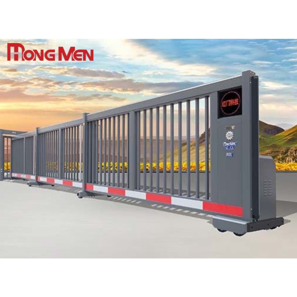 GERBANG MERAH OTOMATIS / FOLDING GATE / PINTU ALUMINIUM
