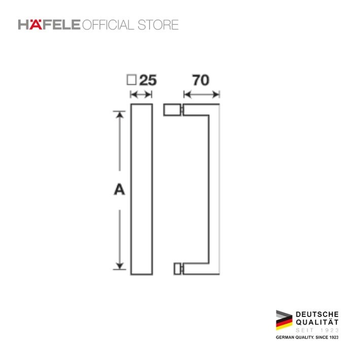 Hafele Glass Door Pull Handle - Gagang Pintu kaca