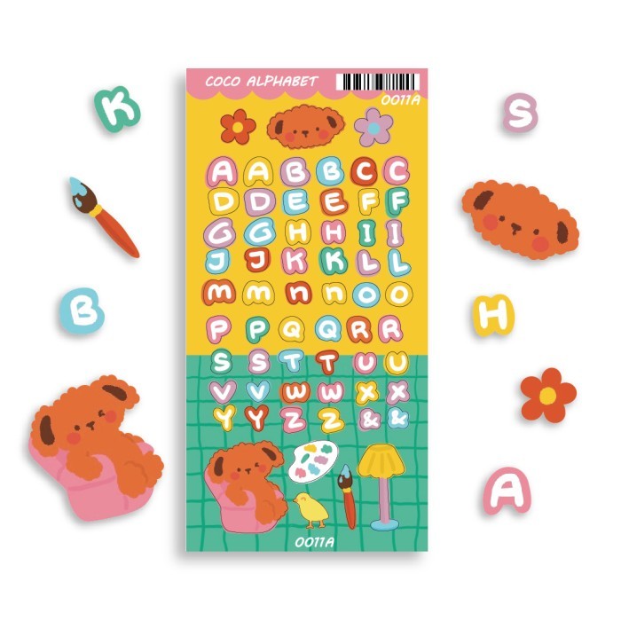

~~~~~] Stiker Coco Alfabet Huruf Letter Lucu Abjad Doodle Sticker Party 0011A