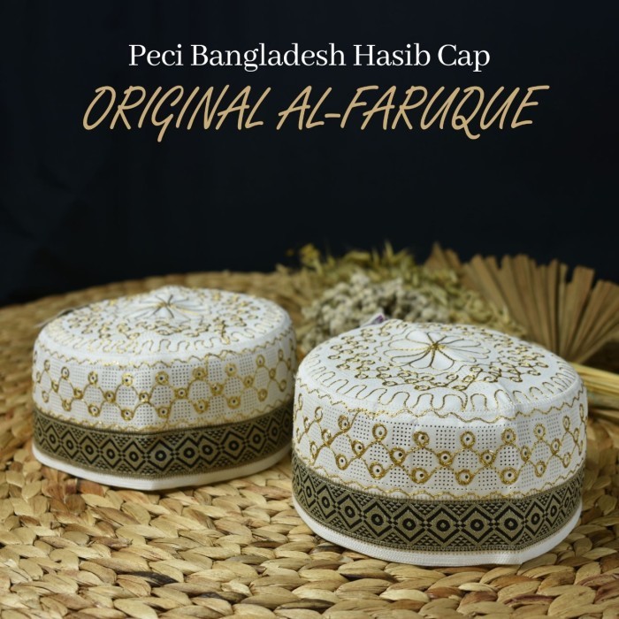 Peci Peci banglades emas ori by al faruque peci sholat oria dewasa bagus - 54 polos motif berkualita