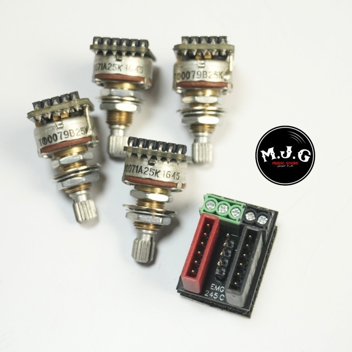 New wiring set kit pickup aktif gitar or bass potensio a25k No fishman EMG