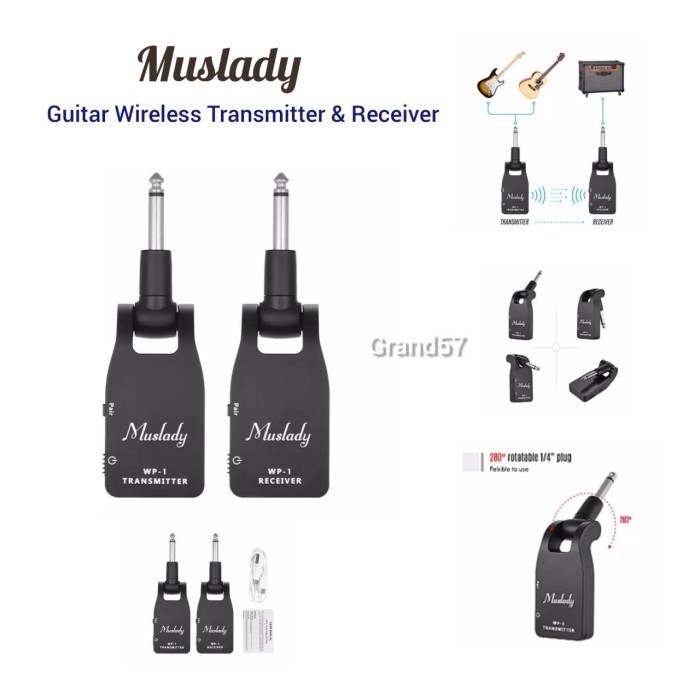 New Muslady 2.4g gitar wireless transmitter receiver guitar system builtin