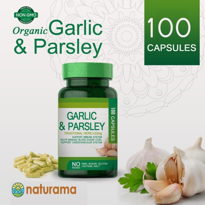 

TERLARIS GARLIC PARSLEY NATURAMA 100 KAPSUL BAWANG PUTIH DAN PETERSELI MURAH!!! MURAH