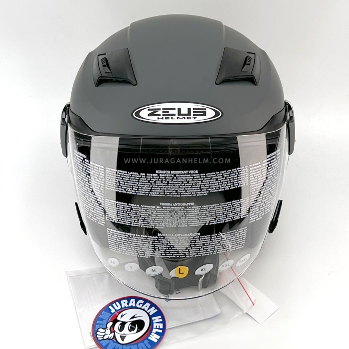Zeus Zs611 Matt Grey Double Visor Z611