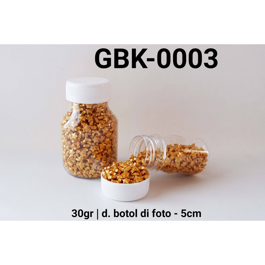

GBK-0003 Sprinkles sprinkle sprinkel bintang gold 30gram (SPRINKLES)