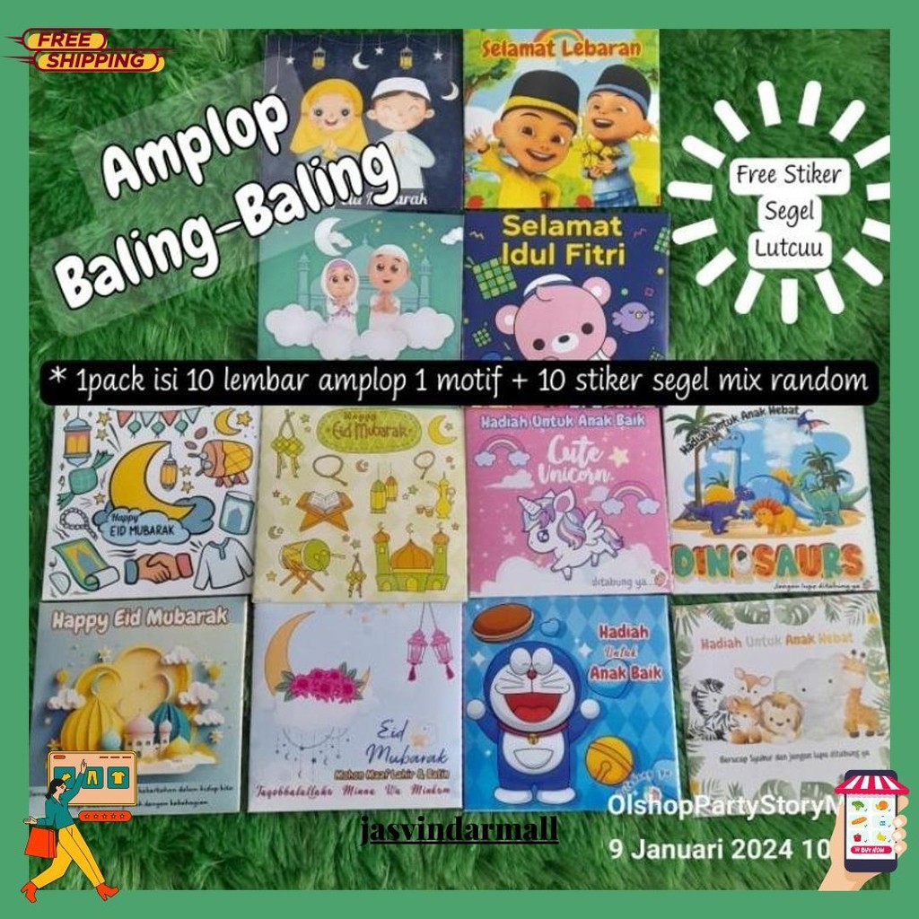 

10Pcs Amplop Baling / Amplop Unik Lebaran Original Produk