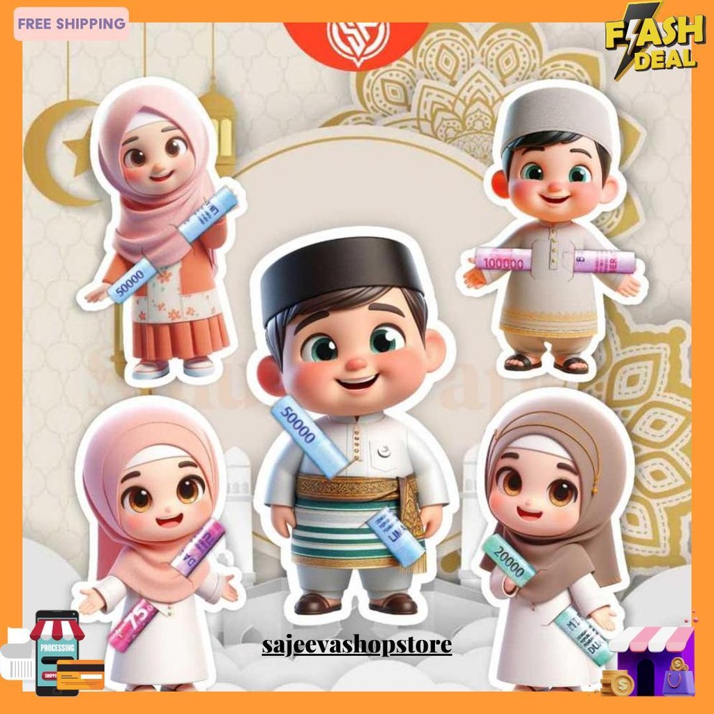 

1 Pack Amplop Karakter 2025 Amplop Lebaran Angpau LucuIsi10Pcs Cod