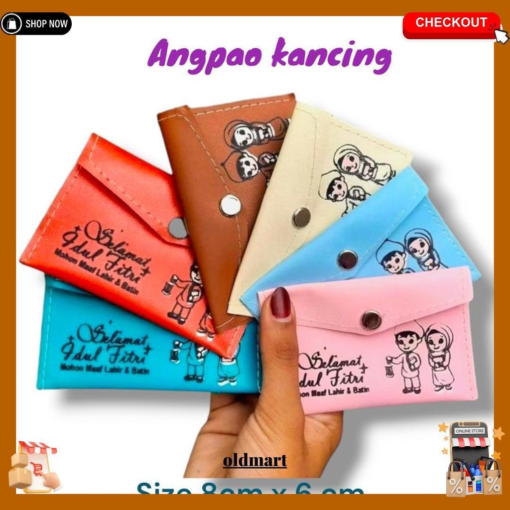 

(Dpt 12 Pcs ) Dompet Amplop Kancing Lebaran / Amplop Mini Lebaran 2025 / Angpao Thr Idul Fitri Original Produk