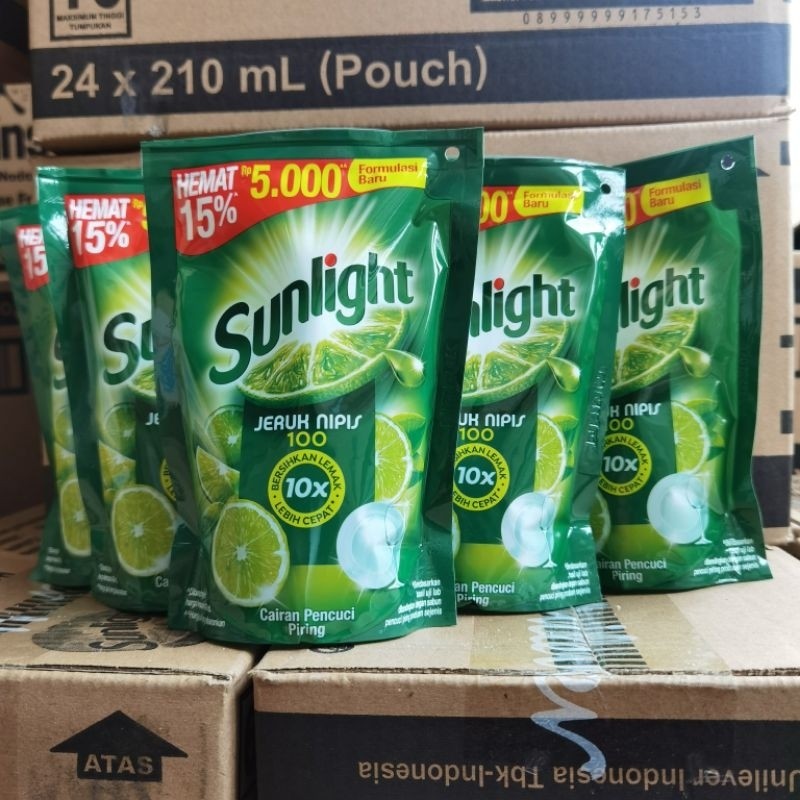 Promo Sunlight Sabun Cuci Piring Kemasan 5000 an / 210 ml (PAKET 5 PCS) Paket Grosir