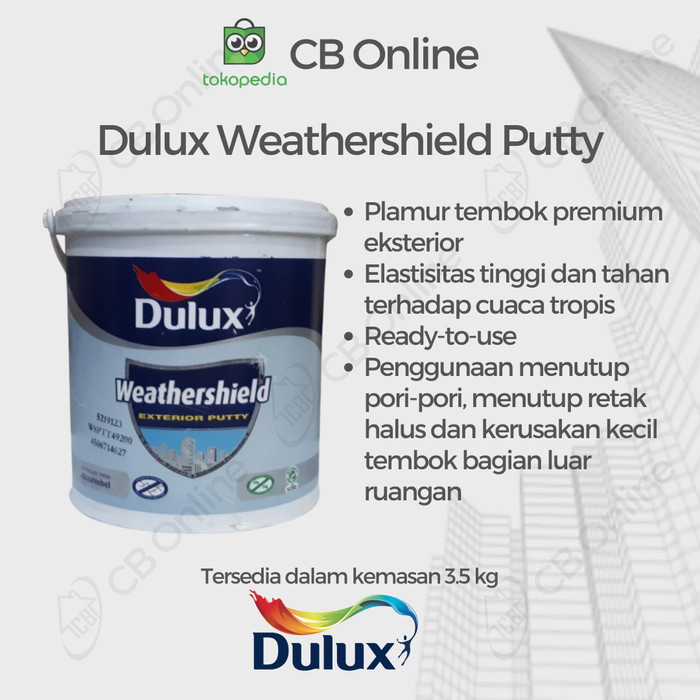 BISA GOSEND DULUX PLAMUR TEMBOK LUAR DULUX WEATHERSHIELD PUTTY - 3.5 KG