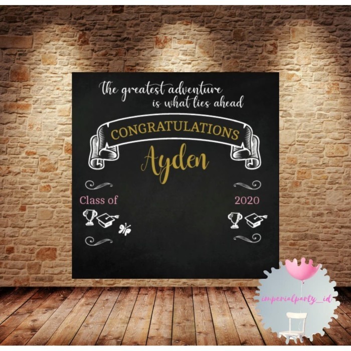 CUSTOM GRADUATE BACKDROP BANNER SPANDUK SEKOLAH SCHOOL GRADUATION