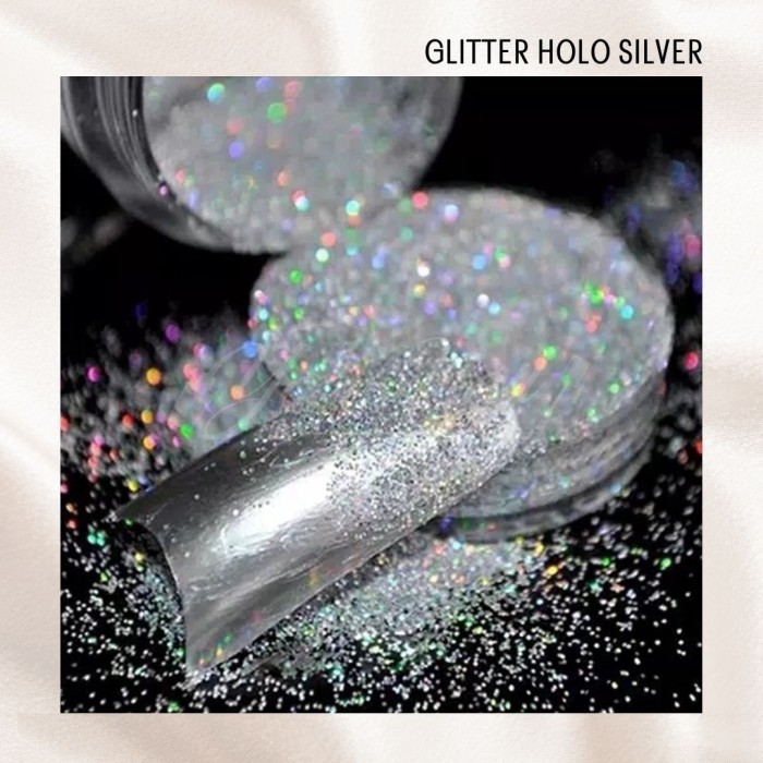 TERBARU! Glitter hologram gold jar 5gr gliter holo gold nail art holographic
