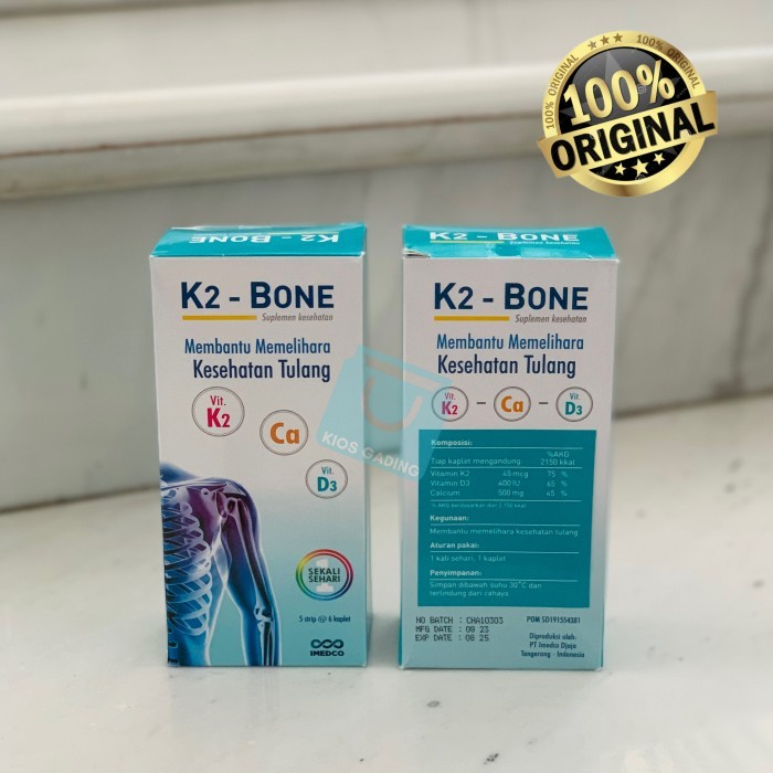 K2 BONE IMEDCO Suplemen Tulang Vitamin K2 Calcium D3 Box Isi 30 Kaplet