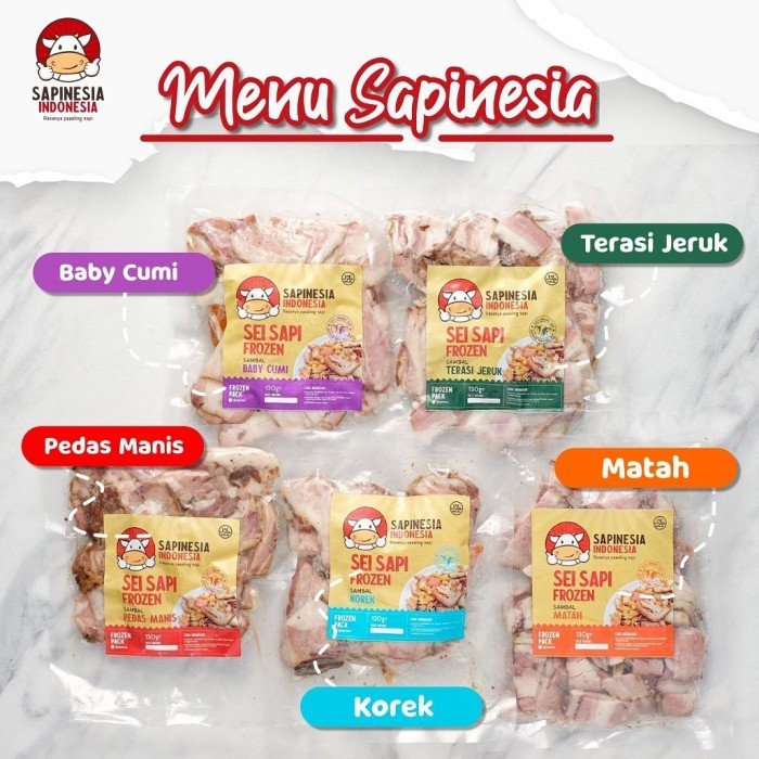 

Sei Sapi Sapinesia Daging Asap Beku Frozen 130 gram