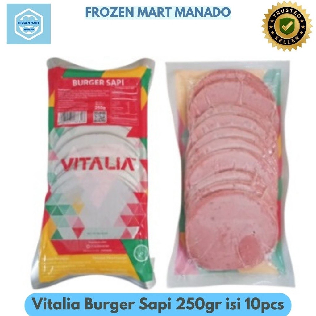 

Vitalia Burger Sapi 250gr isi 10pcs - Frozen Mart Manado (Frozen Food Manado)