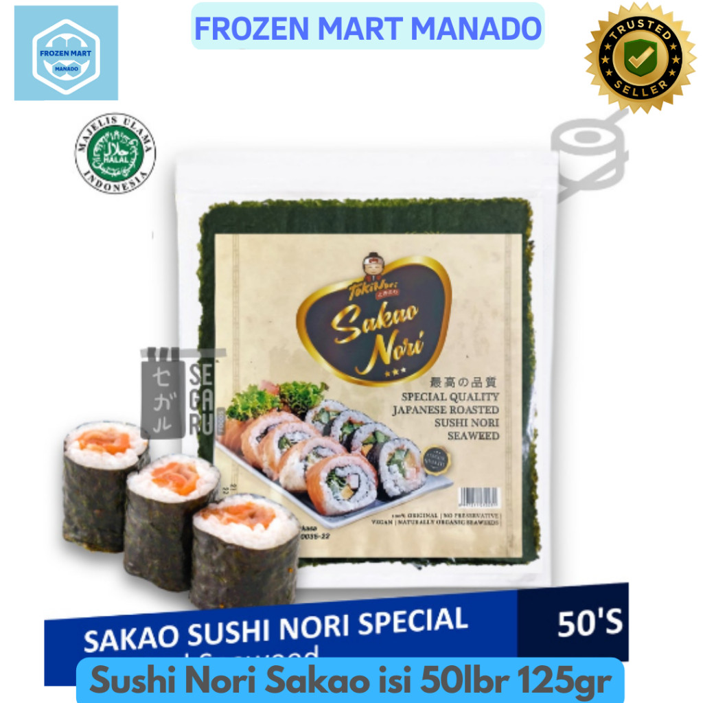 

Sushi Nori Sakao isi 50lbr 125gr - Frozen Mart Manado (Frozen Food Manado)