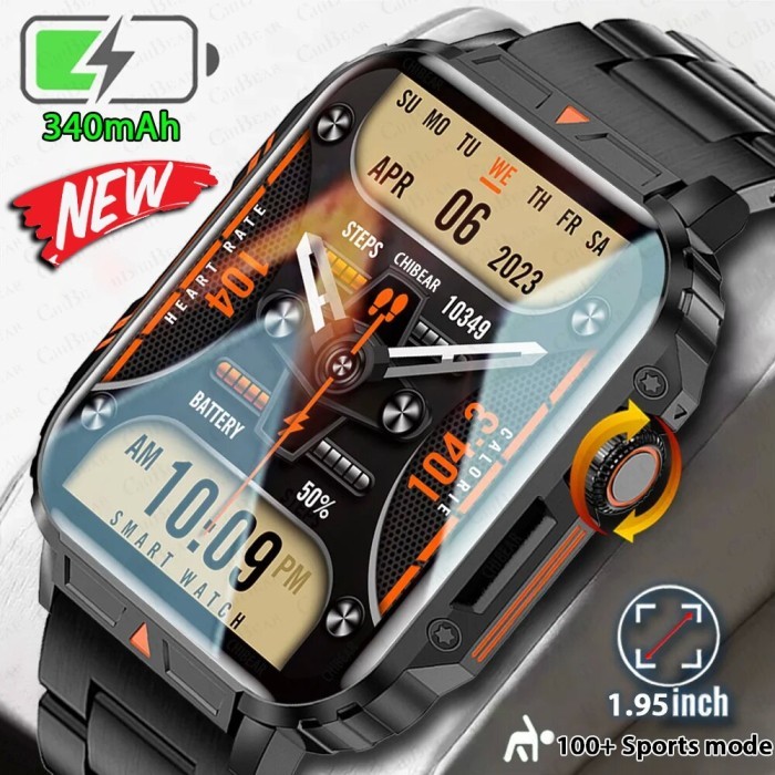 TERLARIS LIGE JAM TANGAN PINTAR OLAHRAGA 1.95 SENTUH PENUH LUAR RUANGAN 100+ BARU JAM TANGAN PINTAR