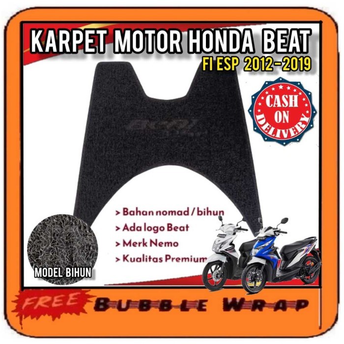 

TERLARIS KARPET MOTOR BEAT FI 2012 2013 2014 2015 2016 2017 2018 2019 WARNA HITAM MODEL SPIRAL MIE