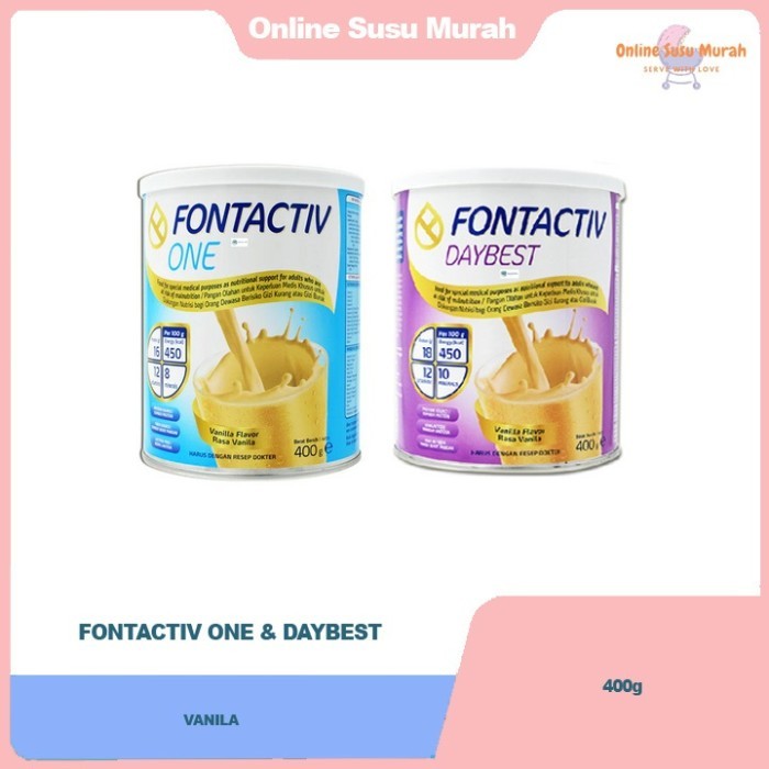 

TERLARIS FONTACTIV DAYBEST ONE VANILA 400 GR FONT ACTIV DAY BEST 400GR VANILLA MURAH!!! MURAH