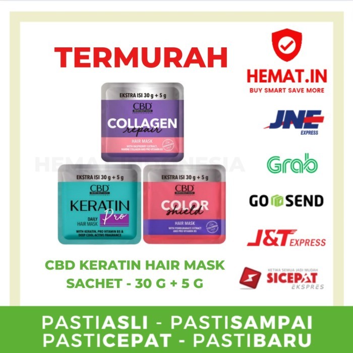 Cbd Keratin Mair Mask Sachet Masker Rambut Pro Collagen Terlaris 100% Original