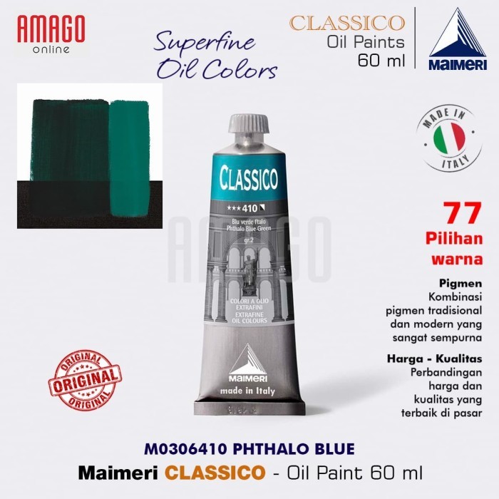 

MAIMERI CLASSICO - OIL PAINT - PHTHALO BLUE - 60ML - M0306410