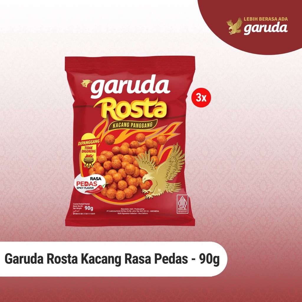 

Garuda Rosta Kacang Oven Rasa Pedas 95gr x3