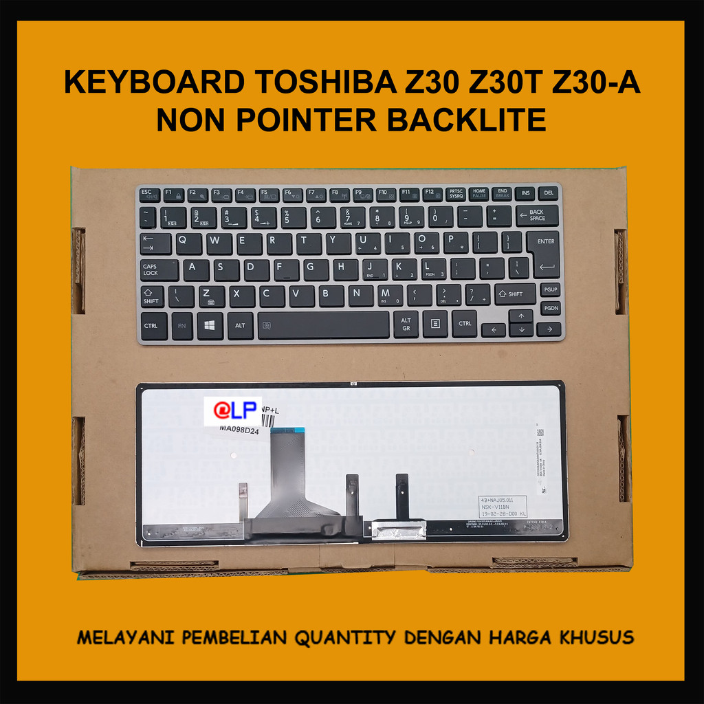 Keyboard Laptop Toshiba z30 z30t z30-a Non Pointer Backlite