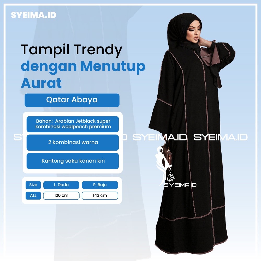 Tahan Lama Qatar Abaya Exclusive By Syeima.Id Gamis Arab Saudi Maxi Dress Turky Gamis Abaya Jubah
