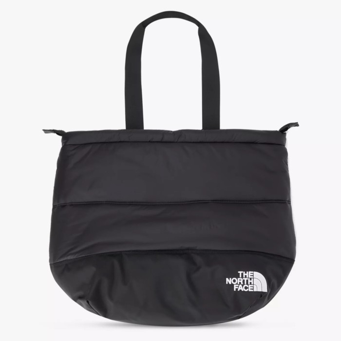 THE NORTH FACE Nuptse embroidered branding shell tote bag/tas tenteng nilon hitam