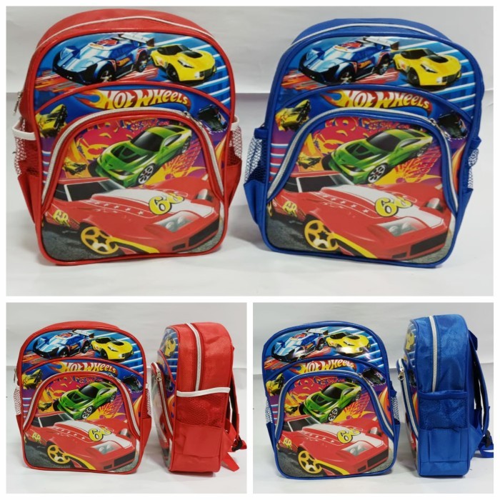 TAS RANSEL BACKPACK SEKOLAH ANAK PRINTING KARAKTER HOT WHEELS WHEEL