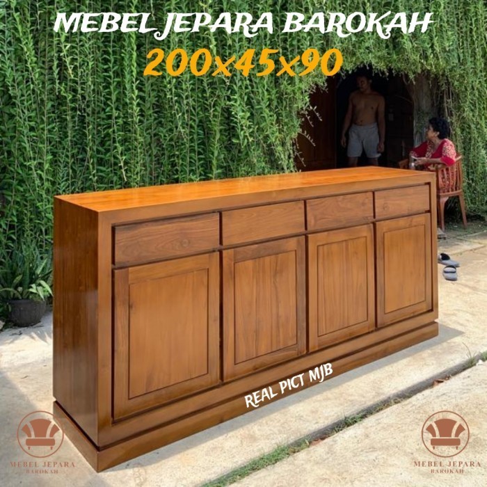 Lemari Kabinet 4 Pintu Meja Tv Kayu Jati Minimalis Kabinet Pajangan