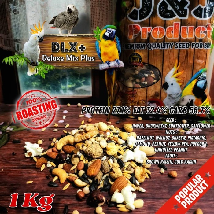 J&J Parrot Mix Pakan Burung Premium